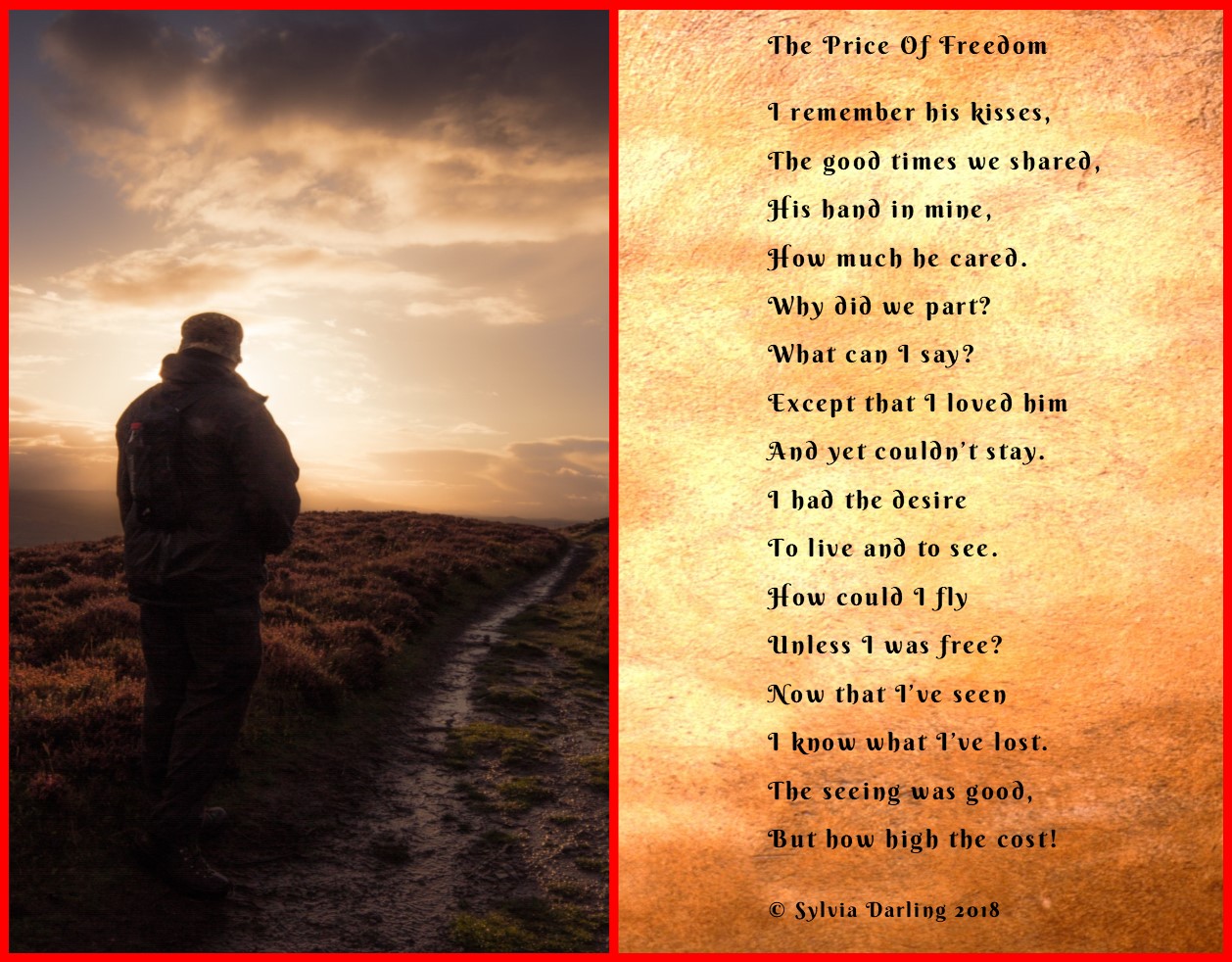 A man alone facing an empty pathway.